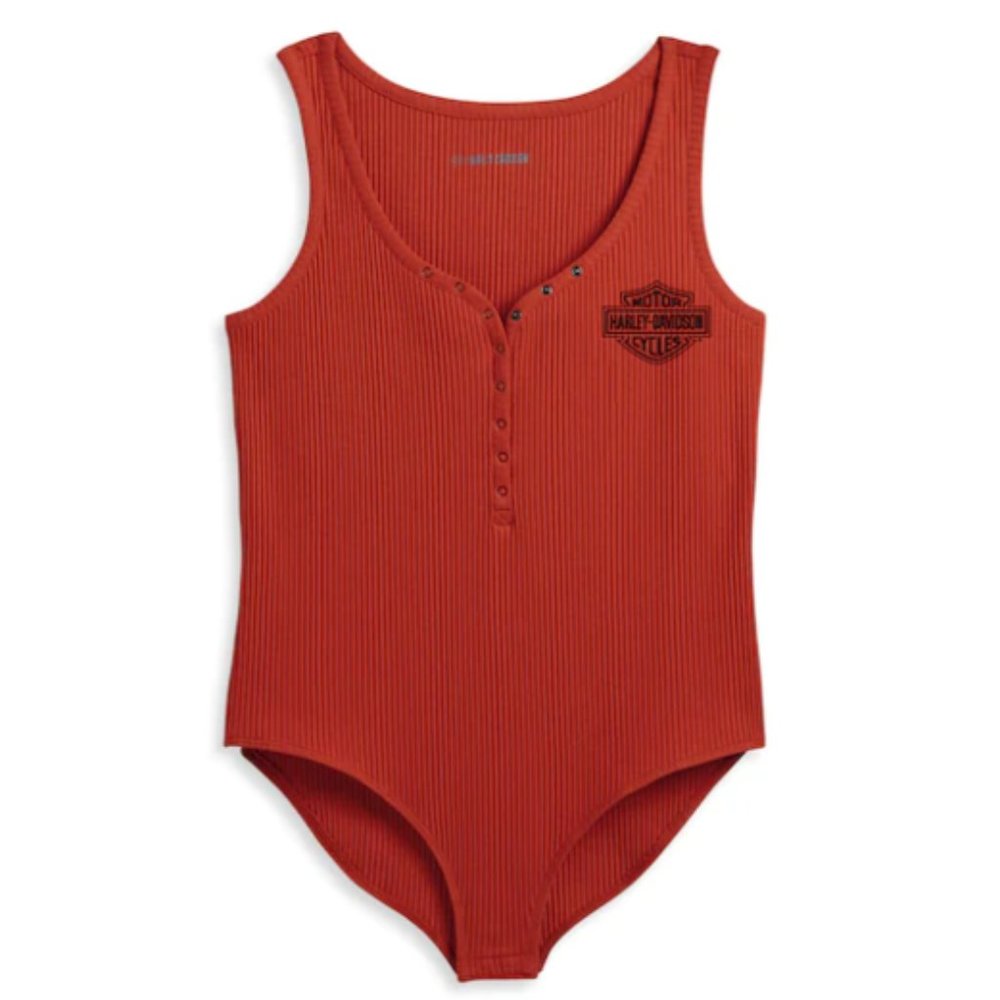 Vintage Orange Women's Iron Bond Henley Bodysuit